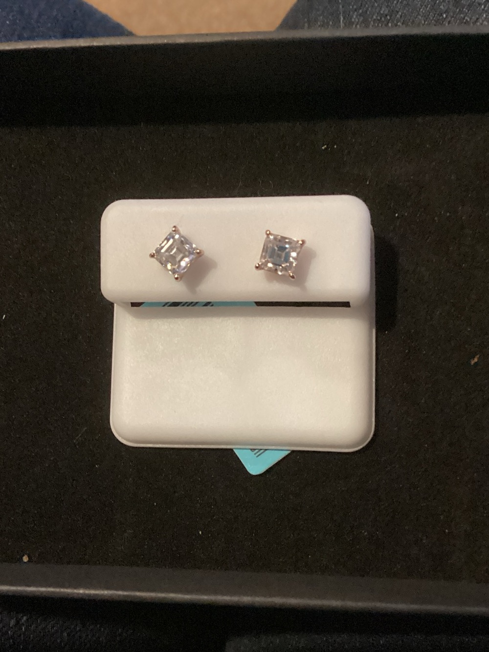 Square Moissanite Stud Earrings in 14 karat gold, plated, 925 sterling silver